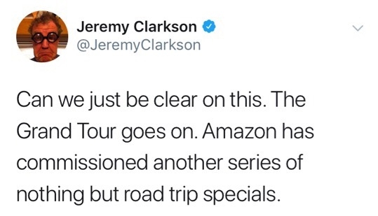 Теперь официально - The Grand Tour продлен на 4 сезон!